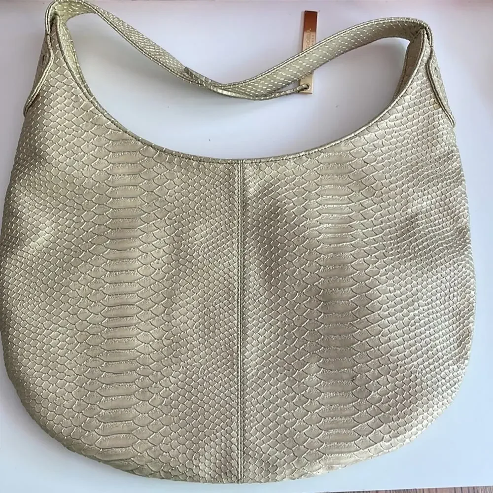Devi Kroell for Target Hobo Handbag in Gold‎ Faux Snakeskin Metallic Ltd Edtn